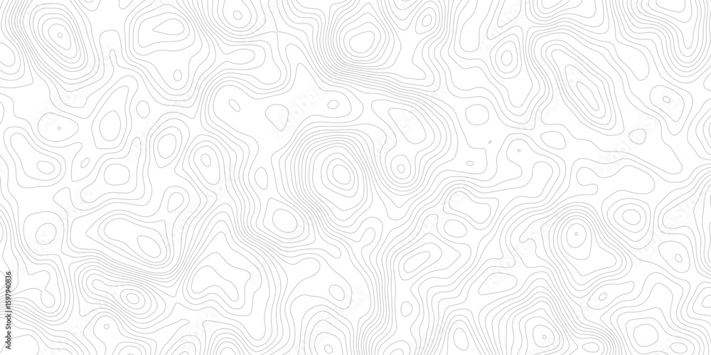 Poster white background with abstract topographic grey contour lines creating a seamless pattern design a p
