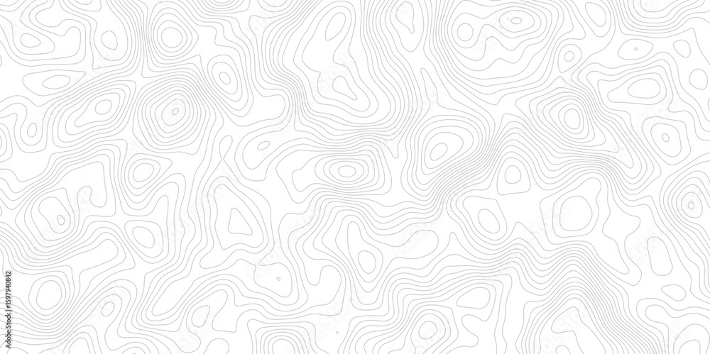 Poster white background with abstract topographic grey contour lines creating a seamless pattern design a p