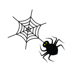 Halloween spider silhouette vector design isolated on white background.