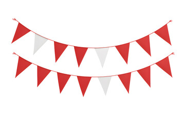 Red And White Triangle Bunting Flags Party Decoration