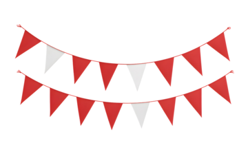 Red And White Triangle Bunting Flags Party Decoration