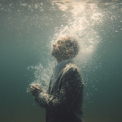 drowning in water - symbolic