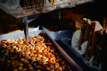 Rich Display of Nuts and Confectioneries in a Gourmet Food Setting