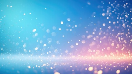 Colorful abstract background with light bokeh effects and a gradient of blue to pink hues.