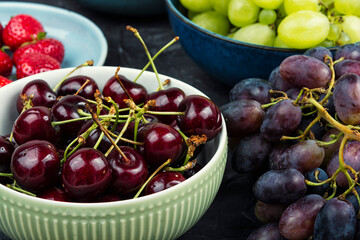 Assortment of healthy and fresh fruits.