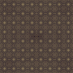 Seamless black and gold intricate mandala pattern with floral and geometric elements, ornamental decorative background for textile, wallpaper, and design projects