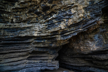 BAckground of Pancake Rock from sedimentary process in tropical rainforest island