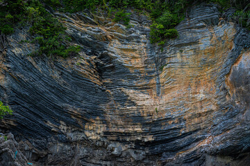 BAckground of Pancake Rock from sedimentary process in tropical rainforest island