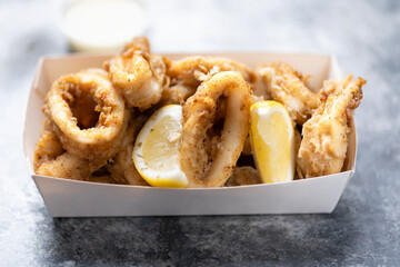 fried battered calamari seafood