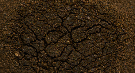 Cracked Mud Texture Background, Dark Brown Dry Earth Texture for Background Use