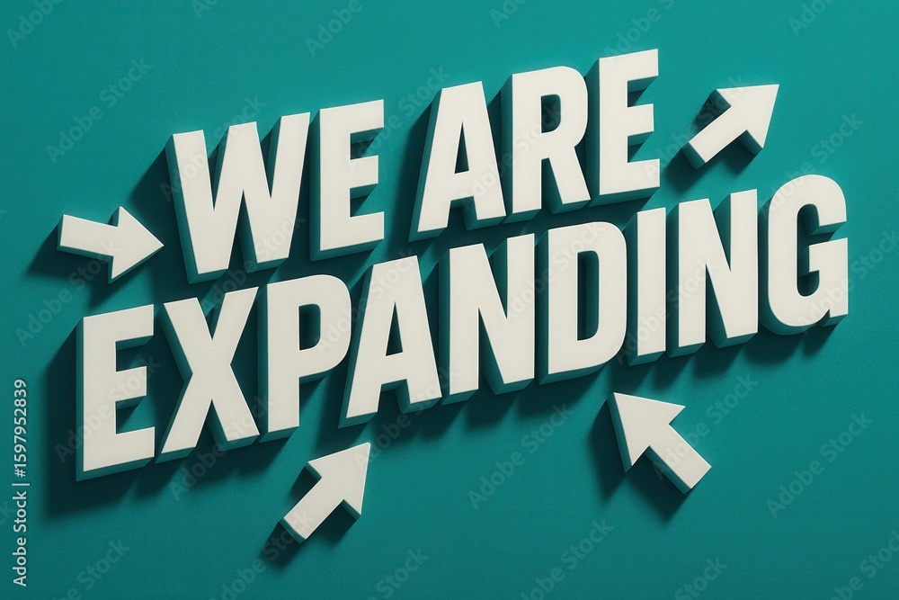 Poster bold 3d text stating 