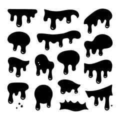 Dripping liquid shapes in bold cartoon style, Transparent Background
