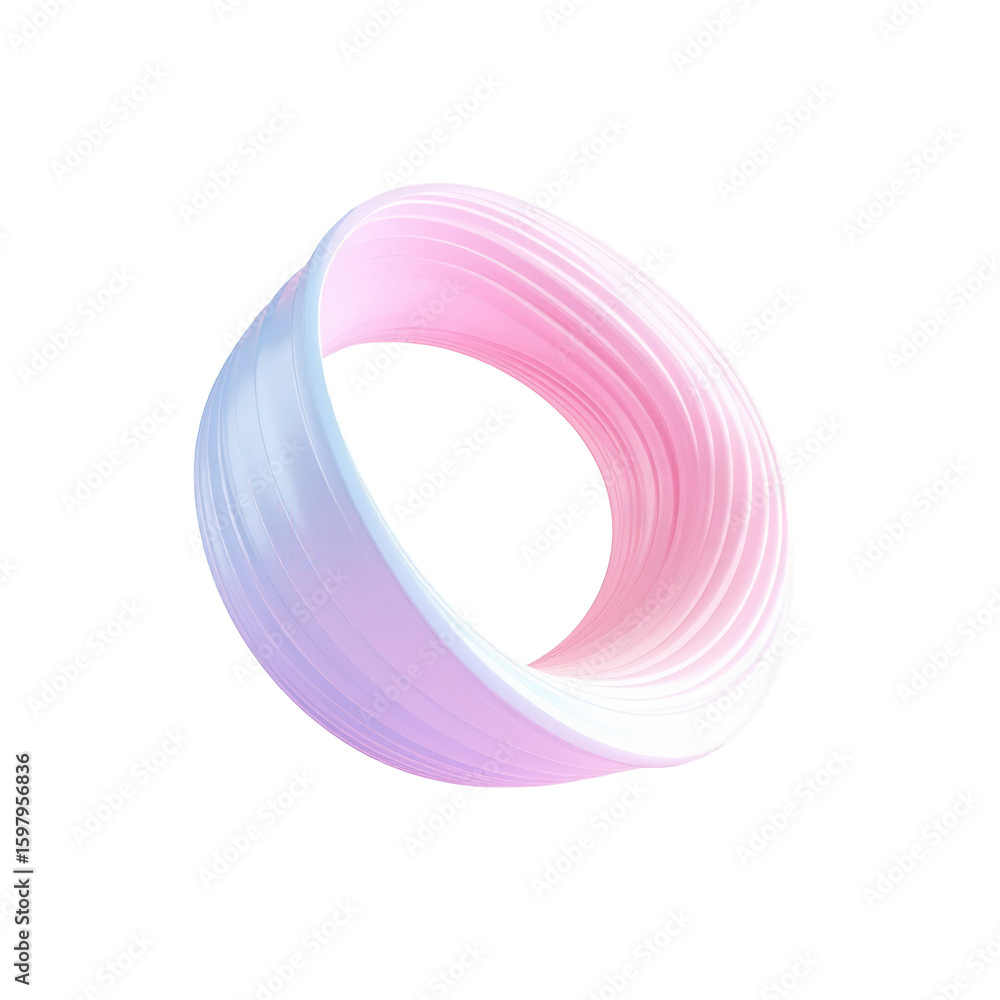 Poster abstract mobius strip with gradient colors isolated on transparent background