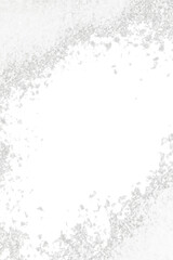 white christmas vertical snow frame border with copy space isolated on white or transparent png