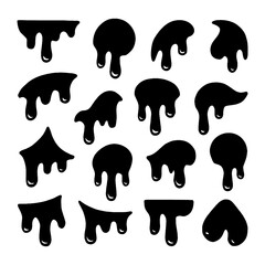 Dripping liquid shapes in bold cartoon style, Transparent Background