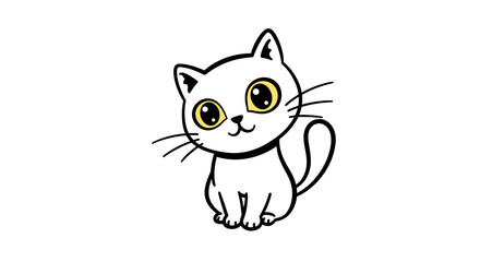 Vector Cat Stencil Tattoo Illustration-Minimal Ink Line Art Design of Pet Animal