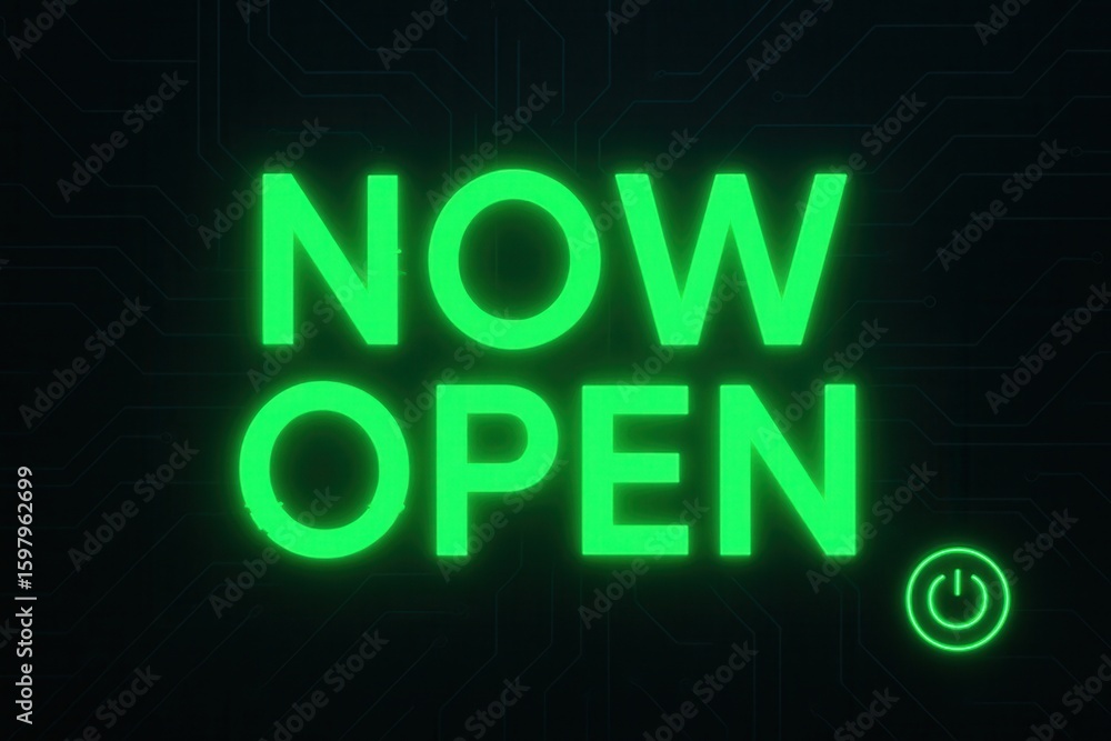 Poster a glowing green 