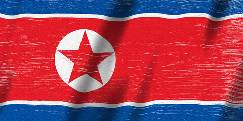 Distressed North Korea flag background