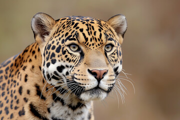 Obraz premium Leopard in Jungle: Wild Predator with Spotted Fur and Big Eyes in Natural Habitat