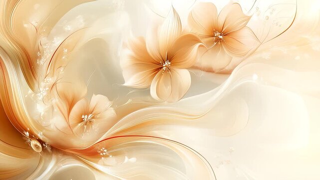 An elegant floral background with soft flowing lines and delicate blossoms, a premium design for wedding and luxury brand invitations.