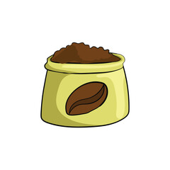 Flat Illustration of Coffee Sack – Rustic and Minimal Design