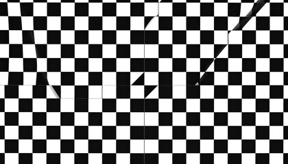 Fototapeta premium Checkered pattern distorted with sharp angles