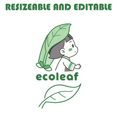 Eco-Leaf Logo Resizable and Editable Vector Graphic degin