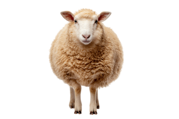 Fluffy sheep against black background