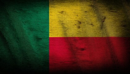 benin flag background; grunge texture