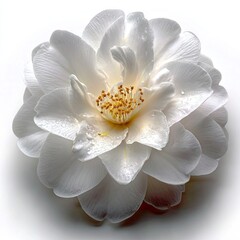 Stunning White Camellia Flower Closeup