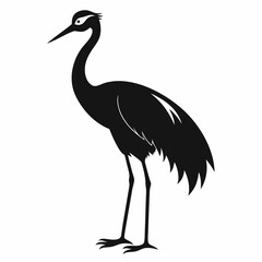 Obraz premium Elegant Crane in Black Silhouette