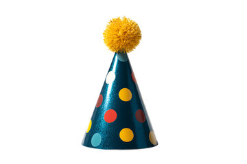 Fun party hat with yellow pompom