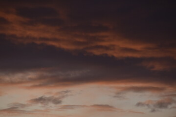 This is a colorful sky view. You can see different colored clouds in the picture.
