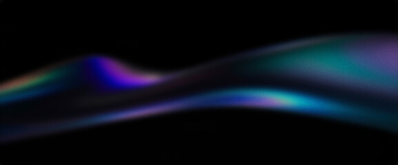 Abstract Grainy Gradient with Dark Blue and Purple Iridescent Streaks on Black Background