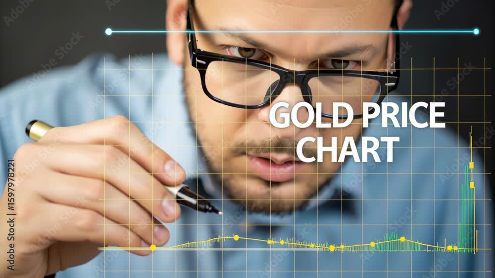 Poster trader analysis gold concept ,gold price chart analysis investment insights from financial data tren