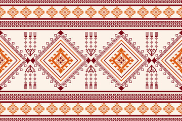 Geometric Tribal Textile Ornament. Seamless Navajo pattern.