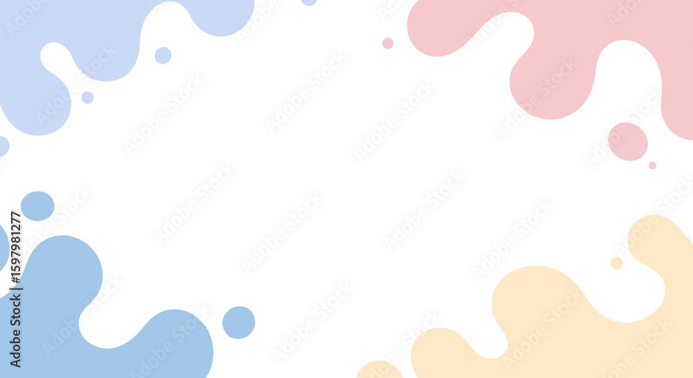 Poster hand-drawn flat vector background with colorful fluid shapes