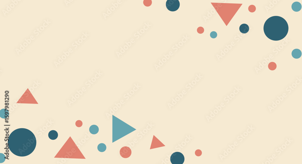 Poster colorful flat vector background with geometric shapes and patterns