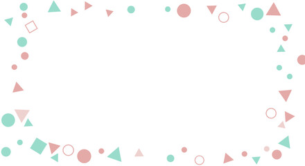 Colorful geometric shapes in hand-drawn flat vector style background  