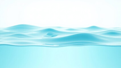 Light blue water waves in a still body of water.