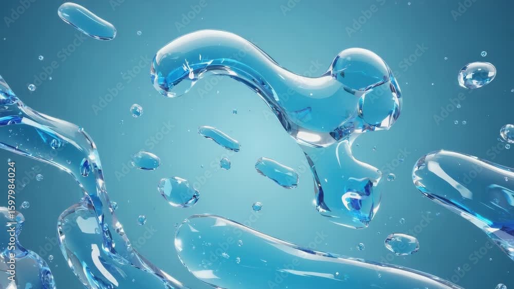 Poster refreshing streams and droplets of pure water dynamically interact, creating a mesmerizing spectacle