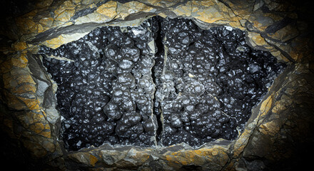 Crystalline Chamber: Exploring the Geodesic Heart of a Rocky Cavern, A Glittering World Within Stone: The Enigmatic Beauty of an Undiscovered Geode