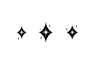 White Star Light Effects on Black Background