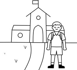 Back to school line sketch