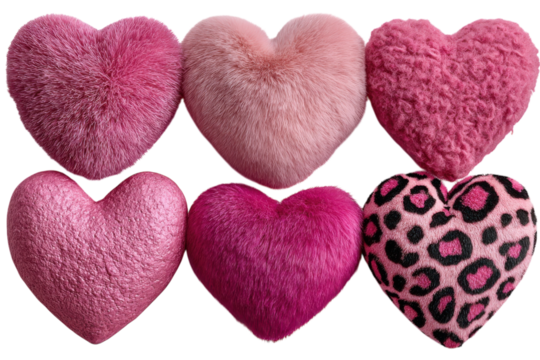 Luxurious Pink Hearts Love Affection Romance Valentine s Day Furry Textures Softness Leopard Print