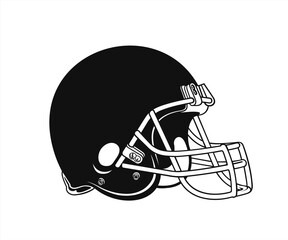 American Football Helmet Silhouette Vector, Football helmet icon, Helmets black Clip art, vector 10 eps.