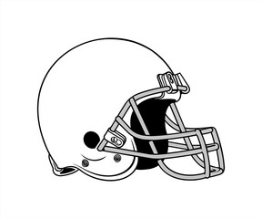 vector illustration of american football white helmet, vector illustration. © Cali6ro