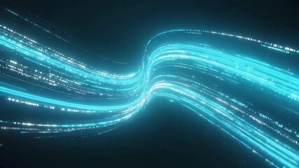 Binary code forming swirling light trails flowing on dark background, representing digital data stream, big data, information technology and cybersecurity - Powered by Adobe