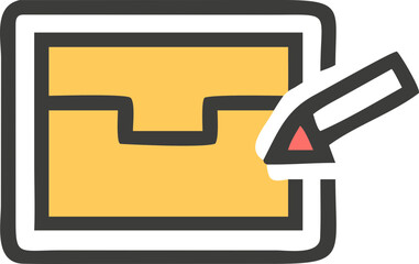 Folder with pencil icon, perfect for document editing, office work, or file management.