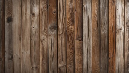 Naklejka premium Wooden planks wall background with natural textures and tones. Rustic and warm environment.